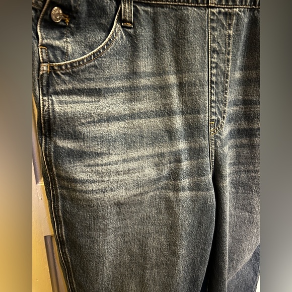 Madewell stright leg denium overalls, sz XL. In Dennett wash - Picture 7 of 16